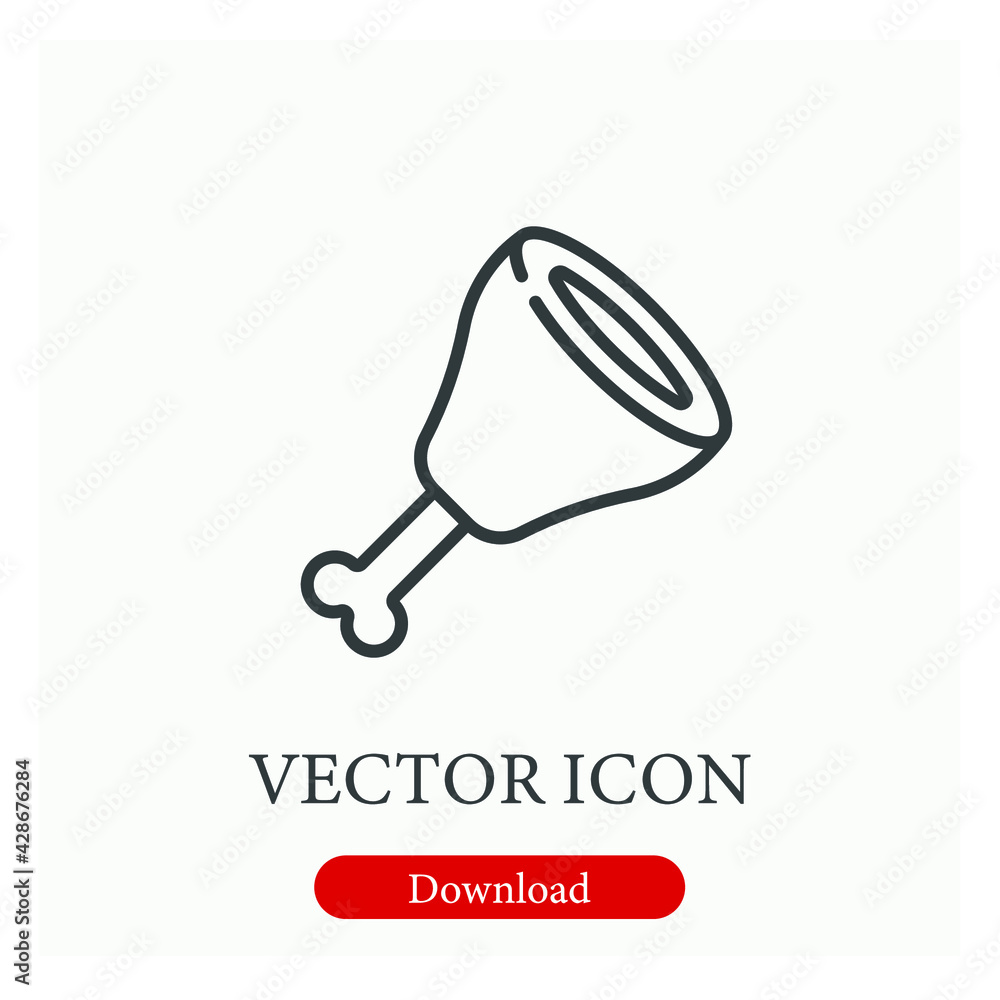 Poster chicken vector icon. editable stroke. linear style sign for use on web design and mobile apps, logo.