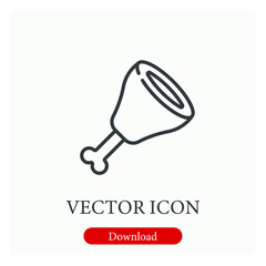 Chicken vector icon.  Editable stroke. Linear style sign for use on web design and mobile apps, logo. Symbol illustration. Pixel vector graphics - Vector