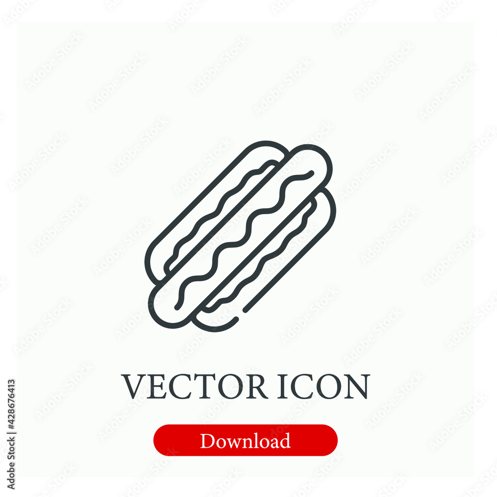 Poster hotdog vector icon. editable stroke. linear style sign for use on web design and mobile apps, logo. 