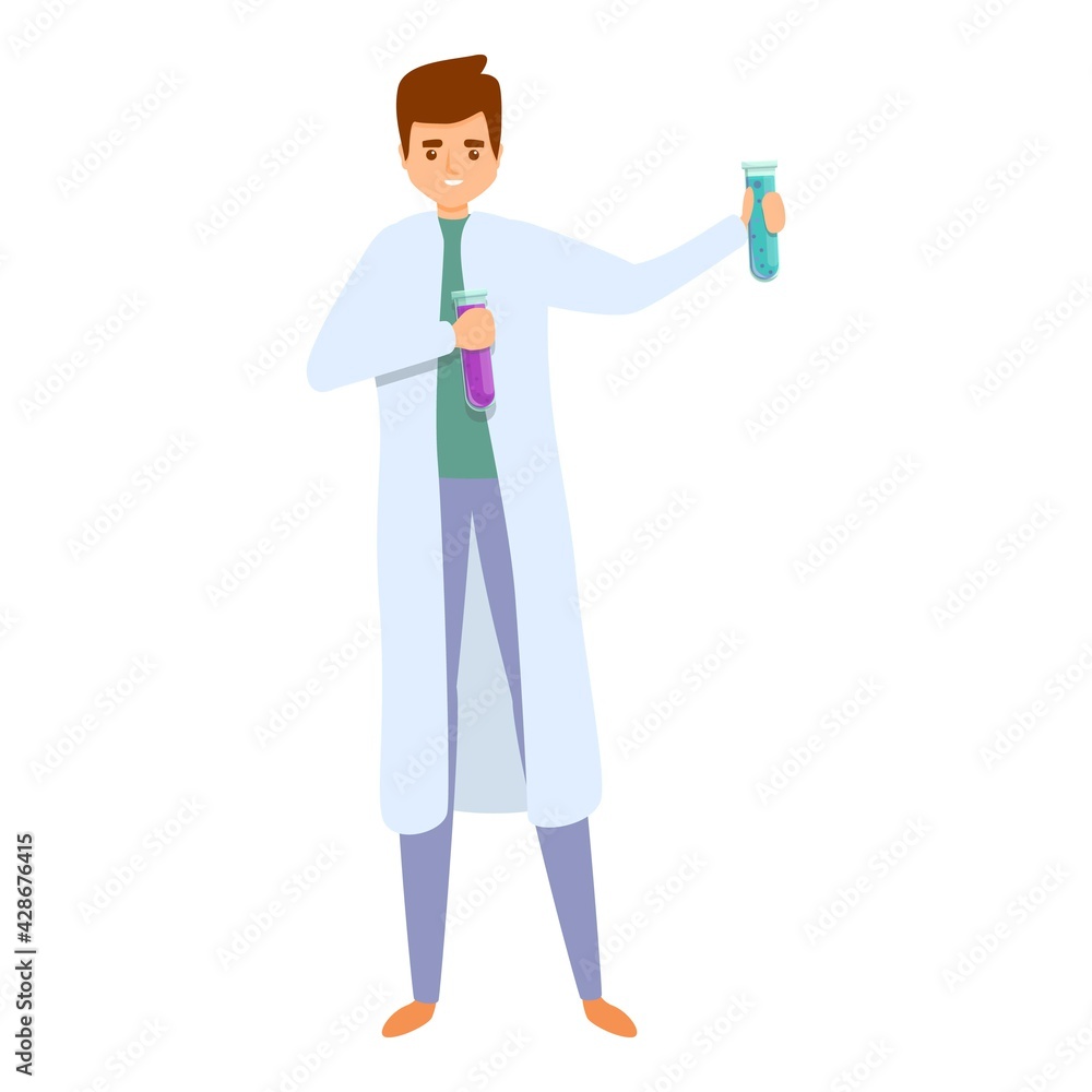 Poster lab scientist experiment icon. cartoon of lab scientist experiment vector icon for web design isolat