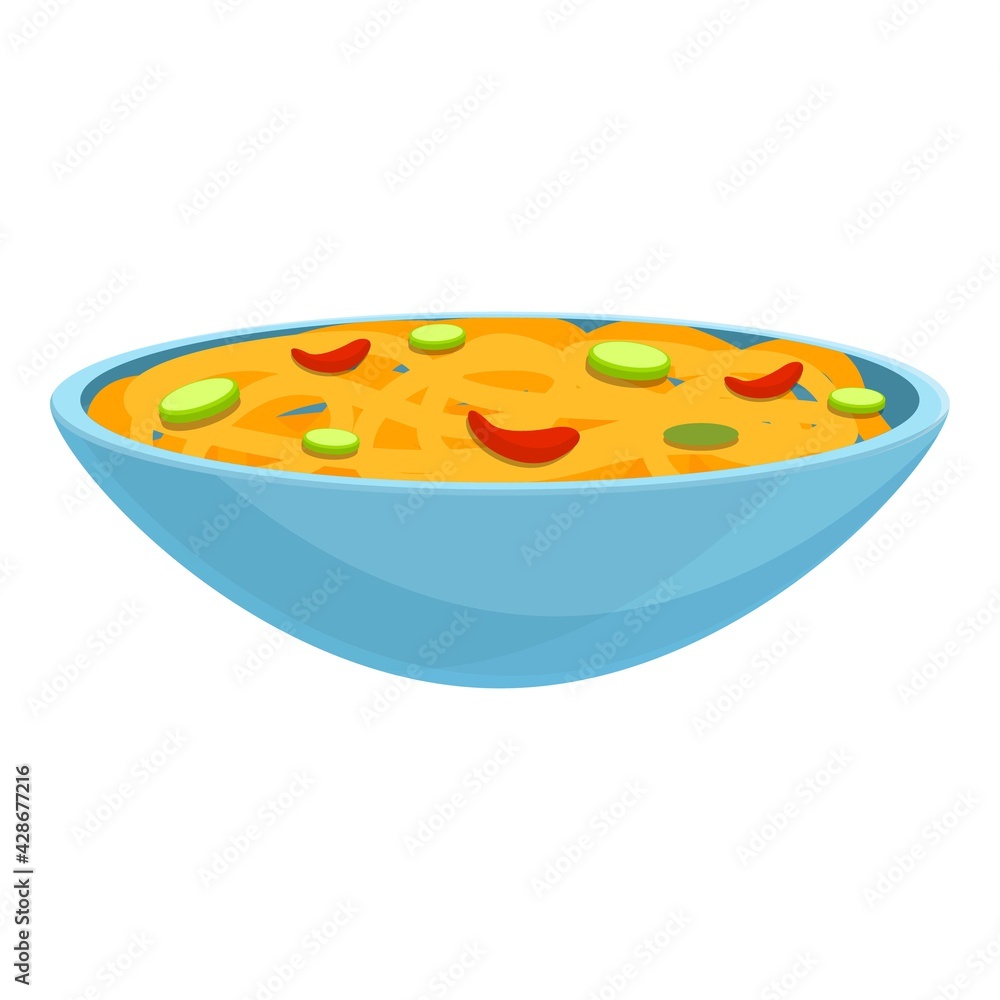 Poster wok menu icon. cartoon of wok menu vector icon for web design isolated on white background