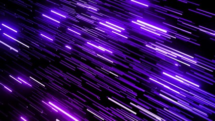 3d render. 3d abstract simple geometric background with red blue blocks like light bulbs flashing neon lights. Creative simple motion design bg with 3d objects.