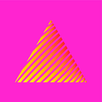 triangular mark with vector volumetric lines