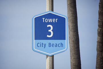City beach sign in Huntington Beach California