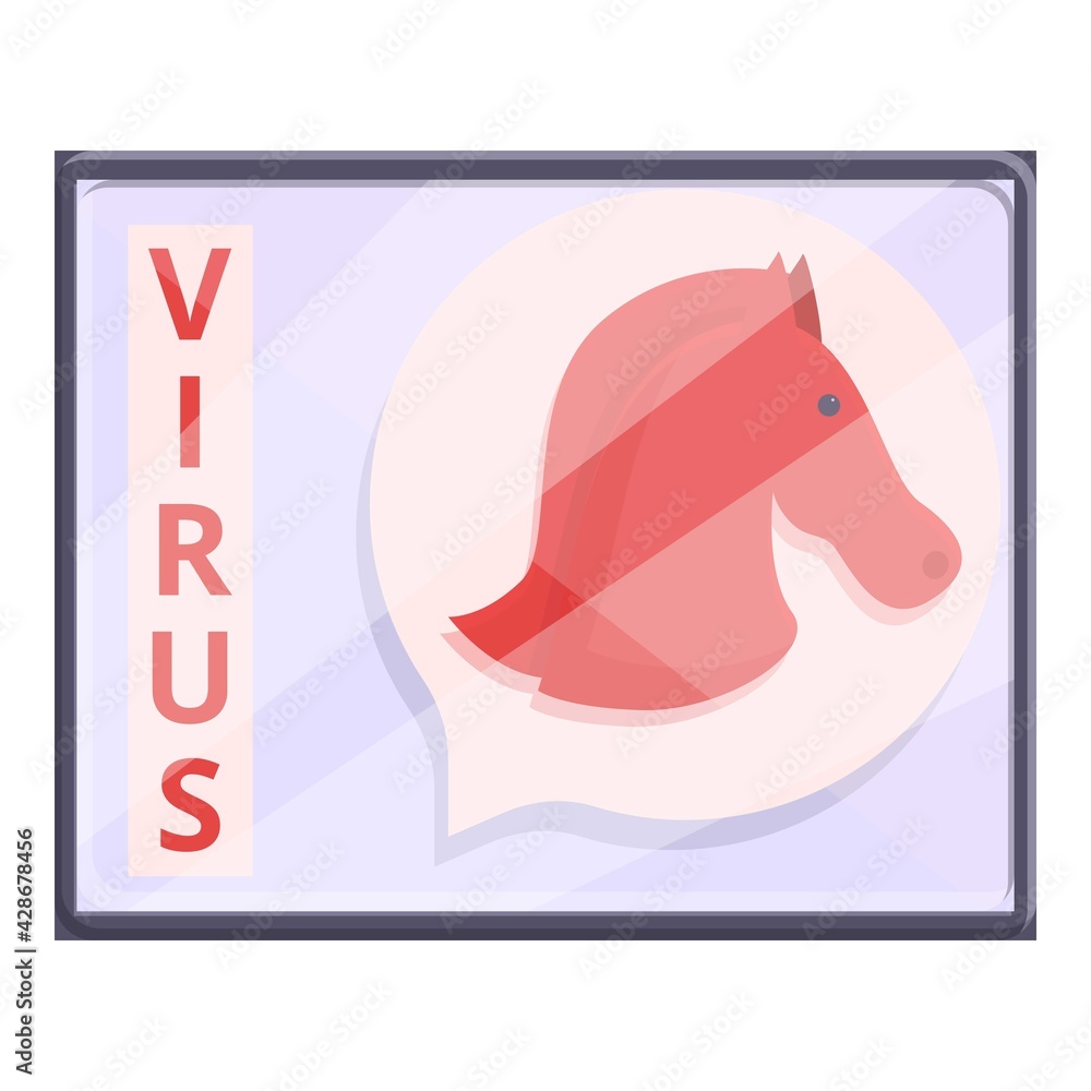 Poster virus malware icon. cartoon of virus malware vector icon for web design isolated on white background