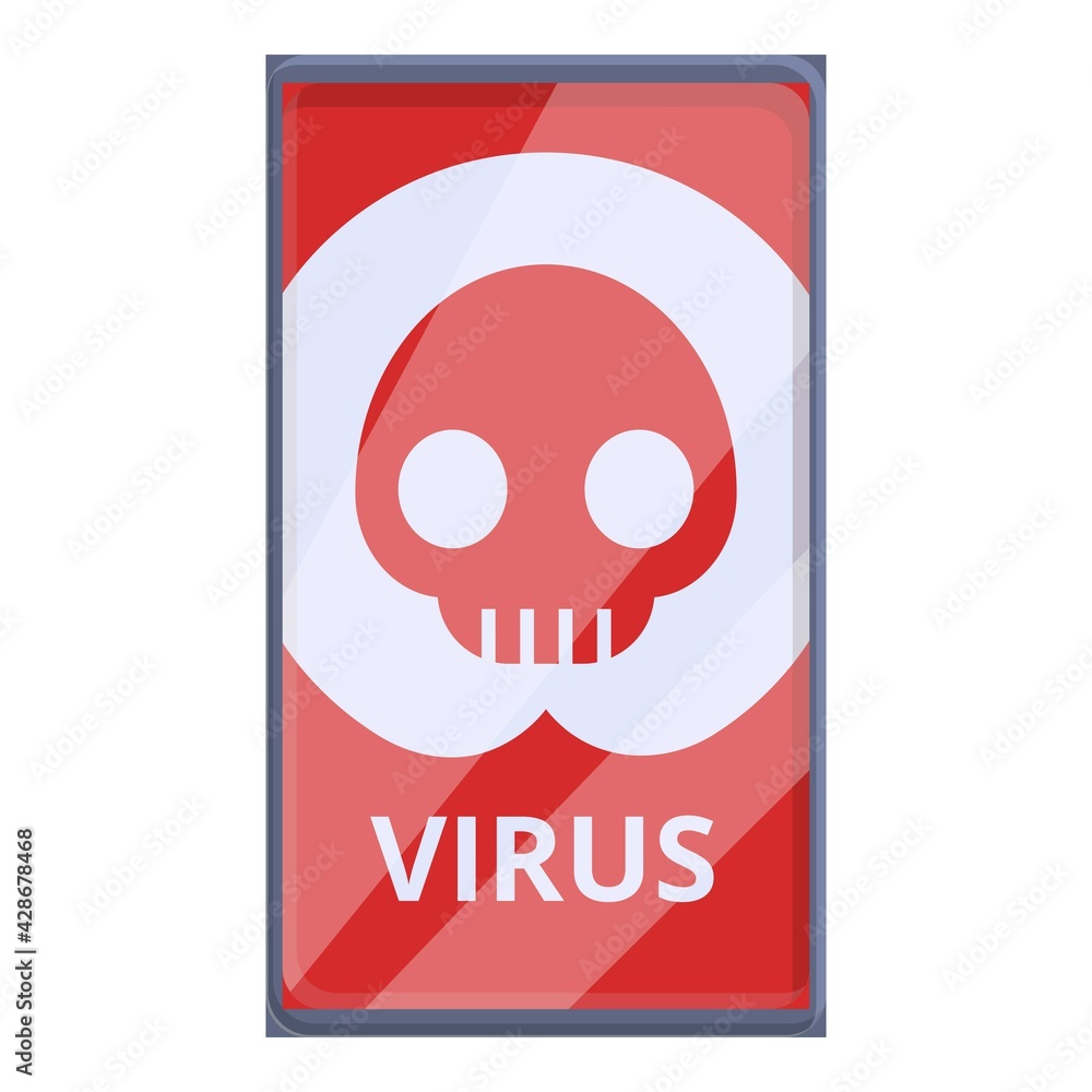 Poster virus malware smartphone icon. cartoon of virus malware smartphone vector icon for web design isolat