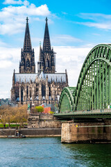 Germany, Cologne, view to the city with Rhine River