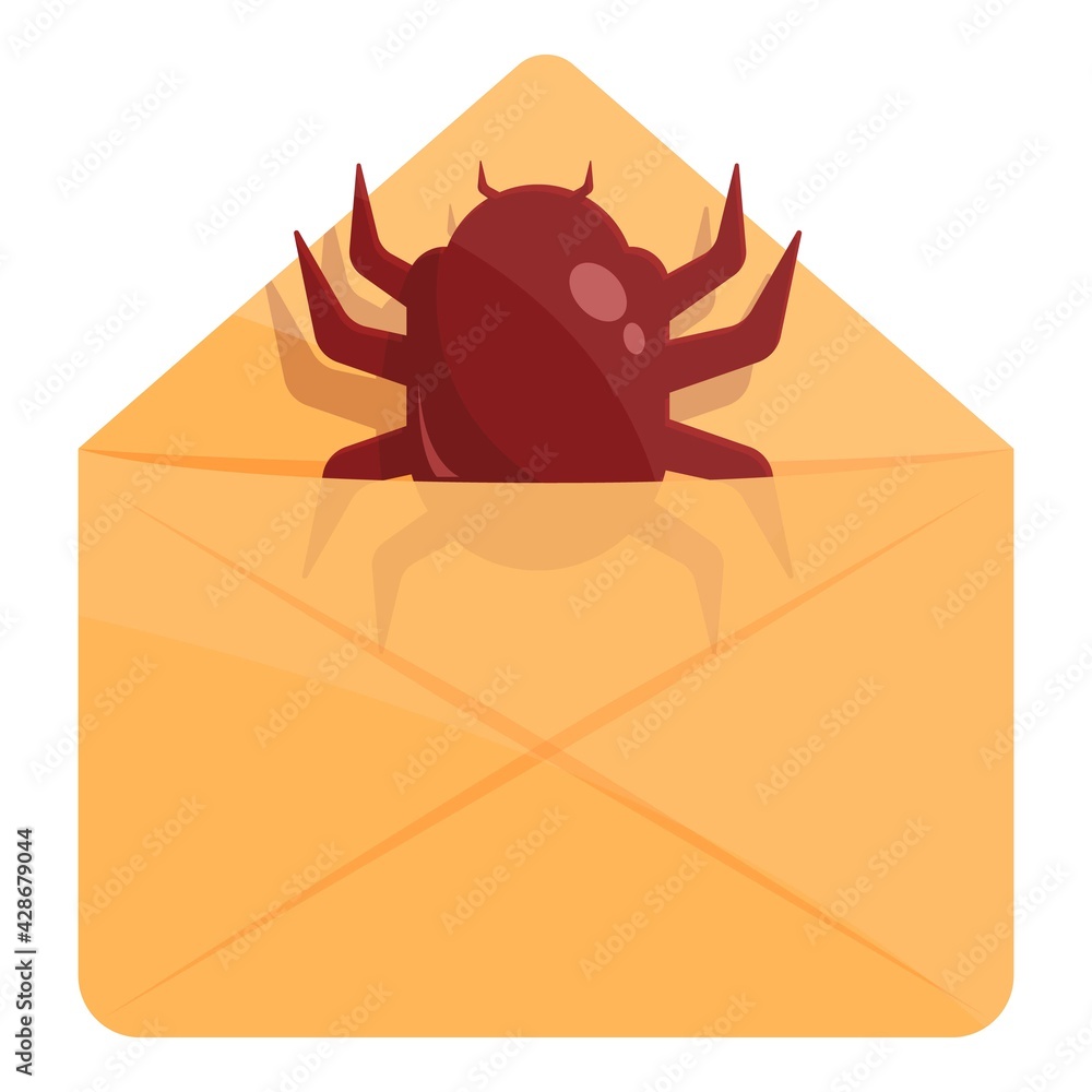 Poster mail bug icon. cartoon of mail bug vector icon for web design isolated on white background