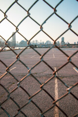 Fence by the city