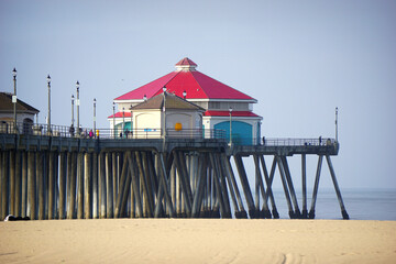 Huntington Beach pier in the morning