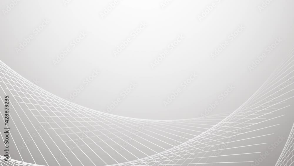 Poster 4k loop animation minimal white twirl flowing wave smooth dynamic lines. business science technology