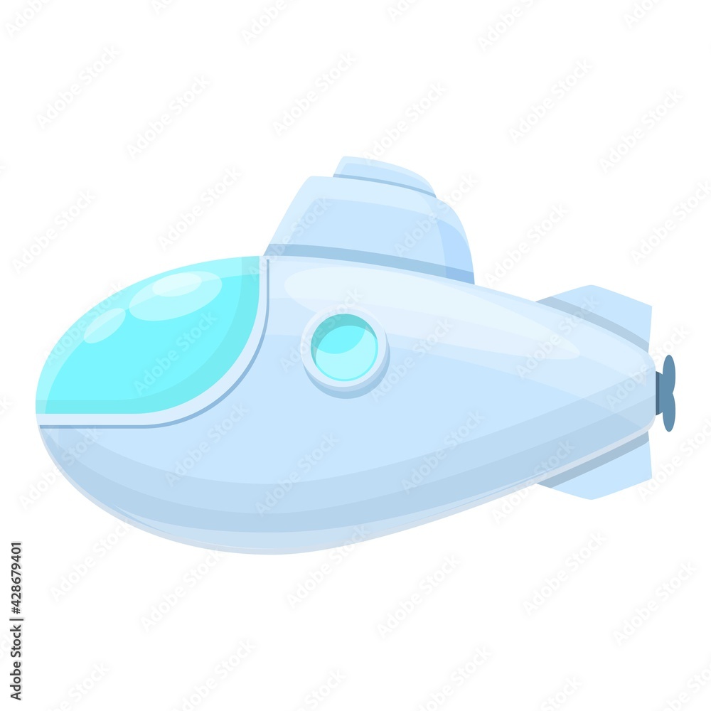 Poster deep submarine icon. cartoon of deep submarine vector icon for web design isolated on white backgrou