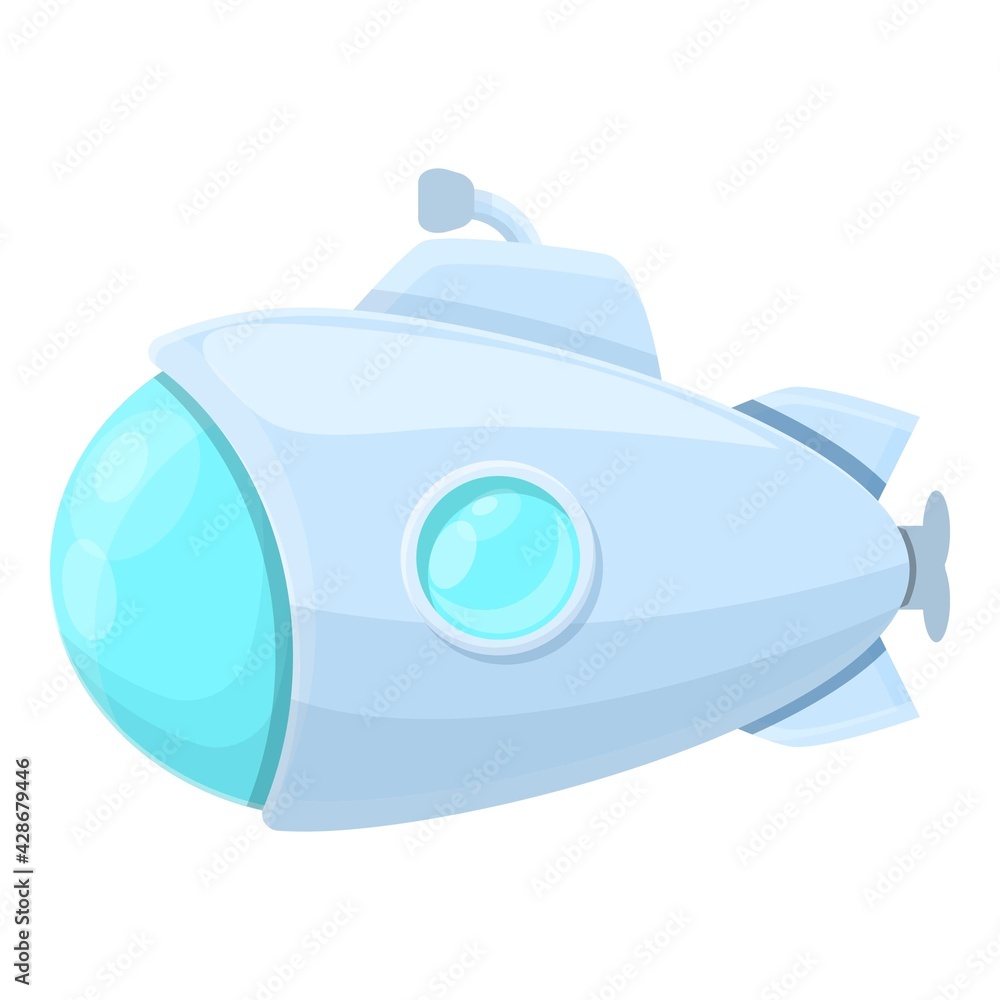 Poster dive submarine icon. cartoon of dive submarine vector icon for web design isolated on white backgrou