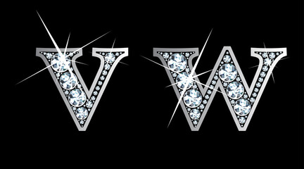 Diamond v and w in Lower Case