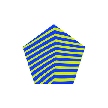 pentagon with truncated lines vector icon