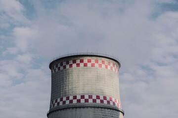 thermal power stations on sky background