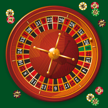 Ccasino roulette wheel.