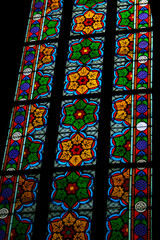 Colorful stained glass windows in the church