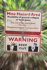 Mine Hazard Danger Sign