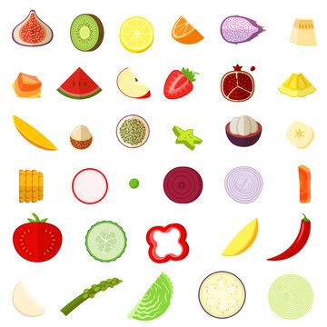 fruits and vegetables slices