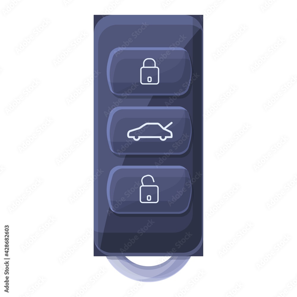 Poster driver smart car key icon. cartoon of driver smart car key vector icon for web design isolated on wh
