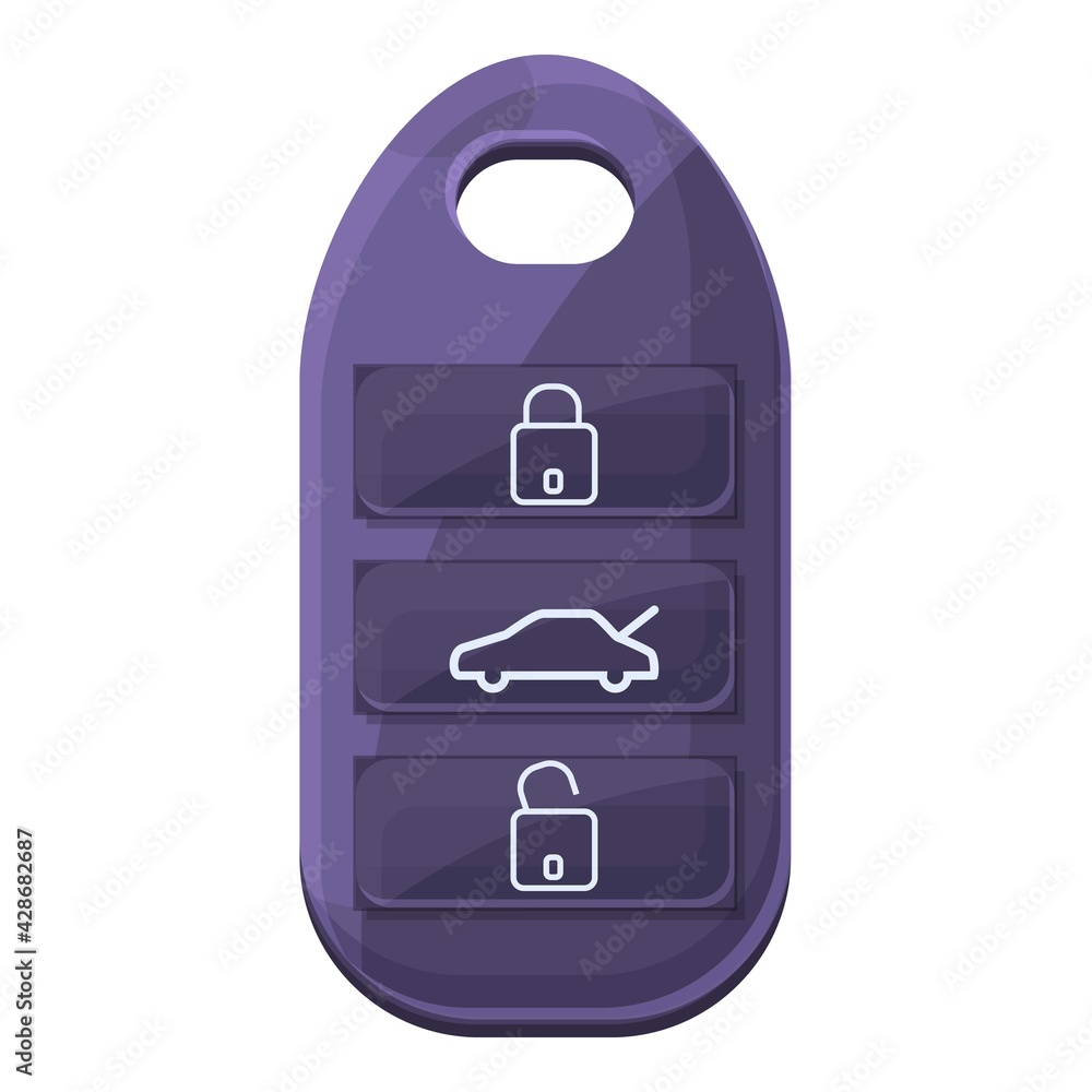 Poster alarm smart car key icon. cartoon of alarm smart car key vector icon for web design isolated on whit