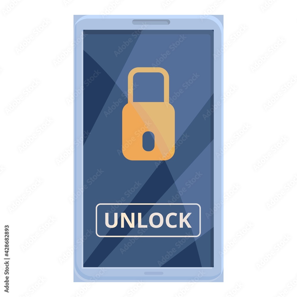 Poster phone unlock smart car key icon. cartoon of phone unlock smart car key vector icon for web design is