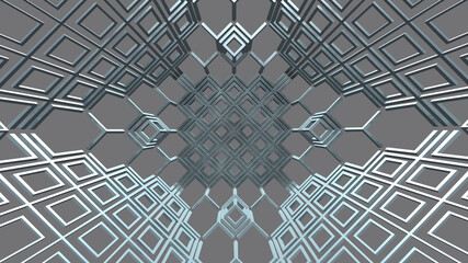 Abstract geometric pattern with metal effect - 428683044