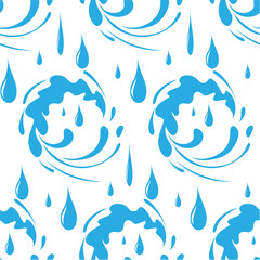 Water. Splash, splash. Seamless pattern. Vector image.