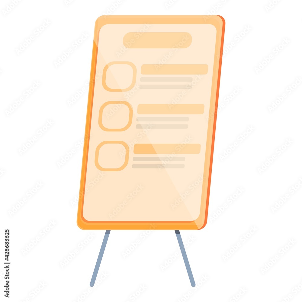 Poster desk task schedule icon. cartoon of desk task schedule vector icon for web design isolated on white 