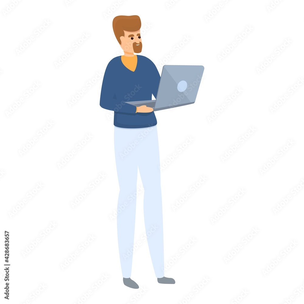 Poster laptop task schedule icon. cartoon of laptop task schedule vector icon for web design isolated on wh