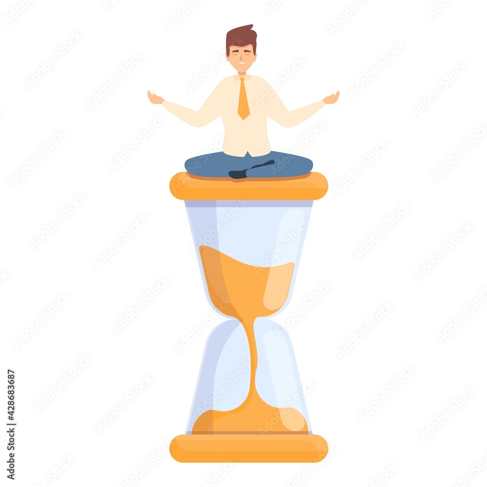 Poster hourglass task schedule icon. cartoon of hourglass task schedule vector icon for web design isolated