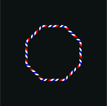 red white and blue border type postal mail with triangle shape