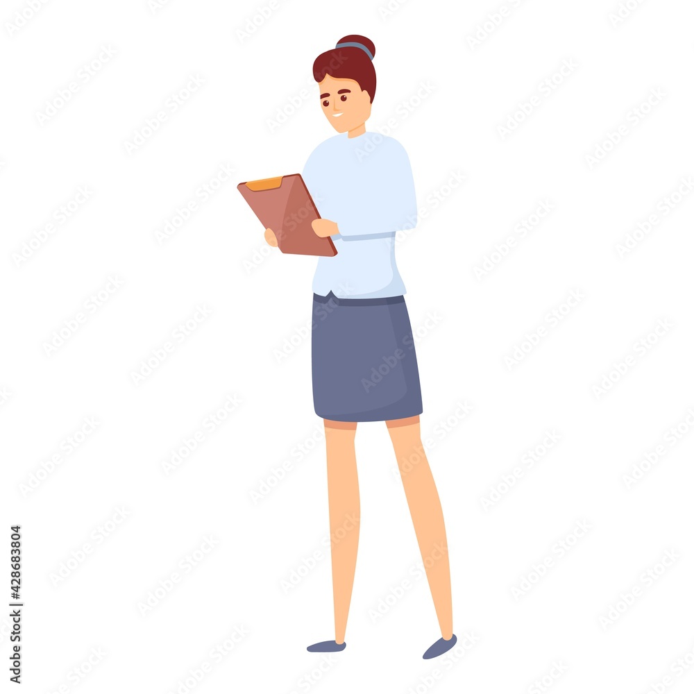 Poster check task schedule icon. cartoon of check task schedule vector icon for web design isolated on whit