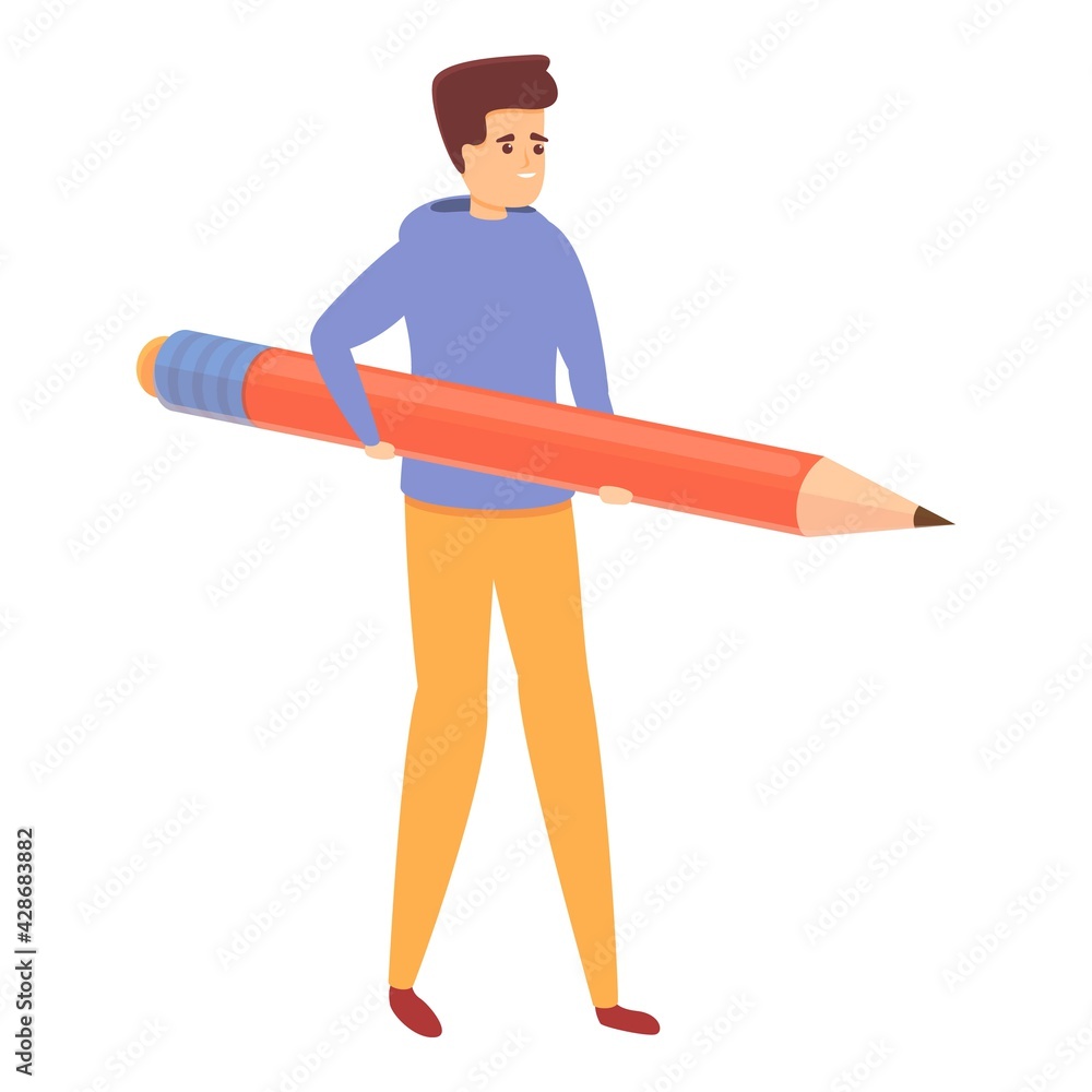 Poster pencil task schedule icon. cartoon of pencil task schedule vector icon for web design isolated on wh