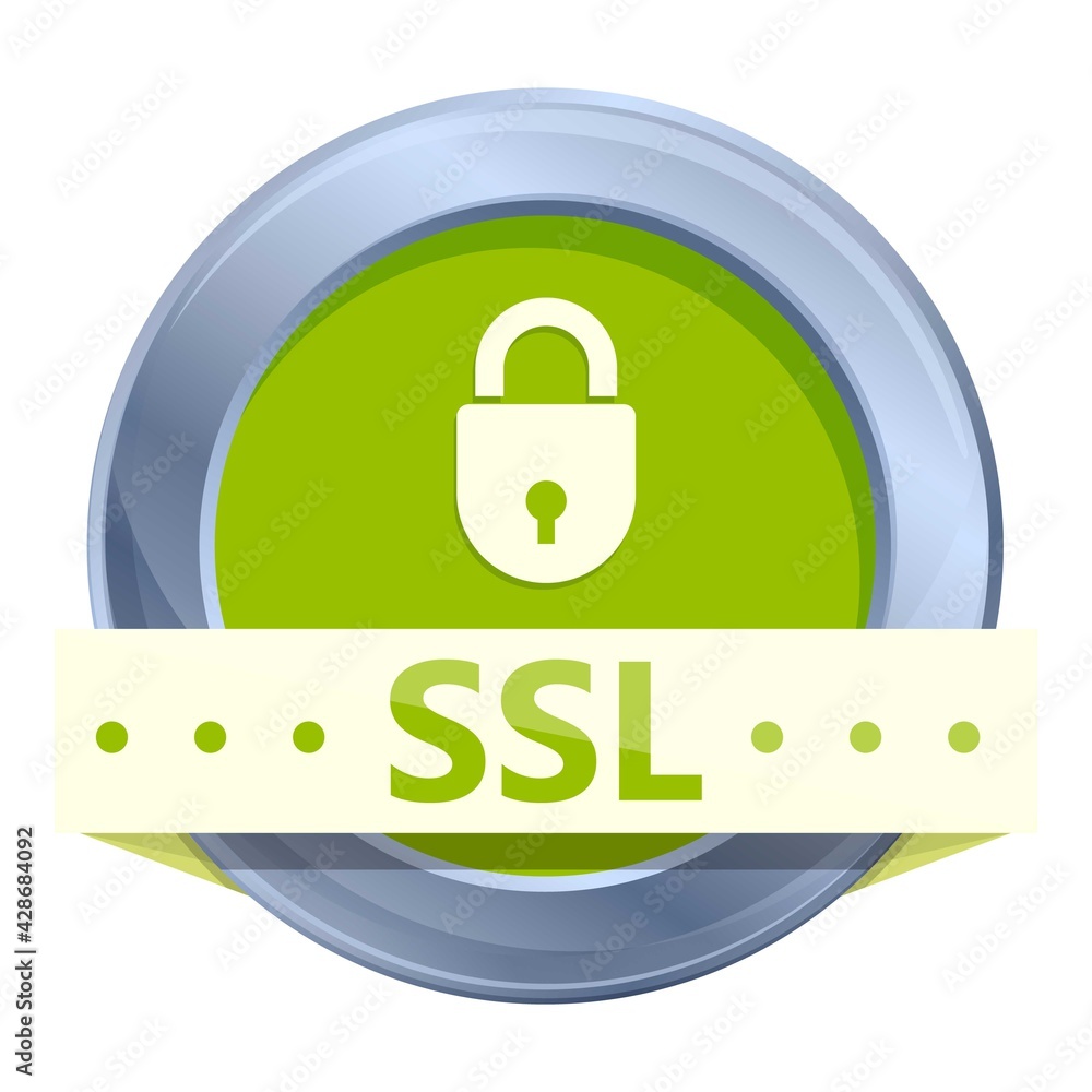 Poster encryption ssl certificate icon. cartoon of encryption ssl certificate vector icon for web design is