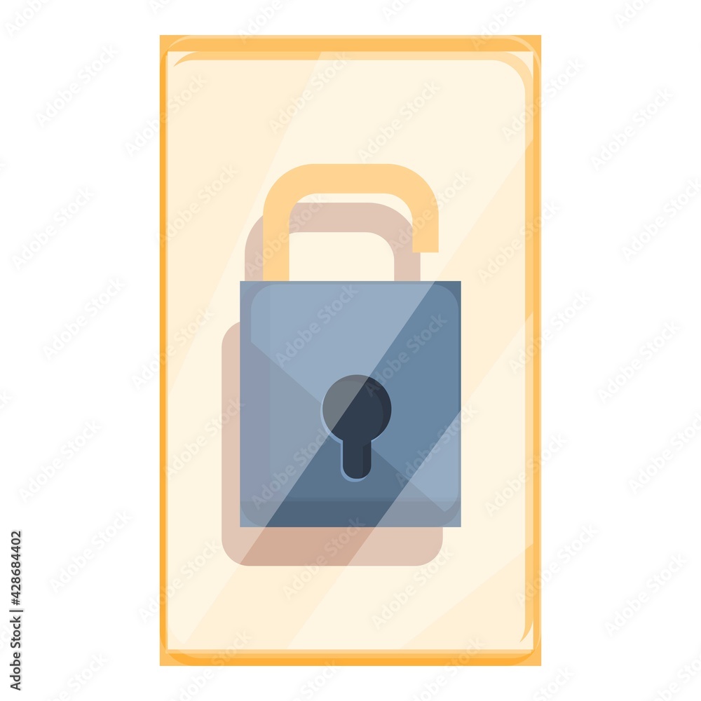 Poster smartphone password protection icon. cartoon of smartphone password protection vector icon for web d