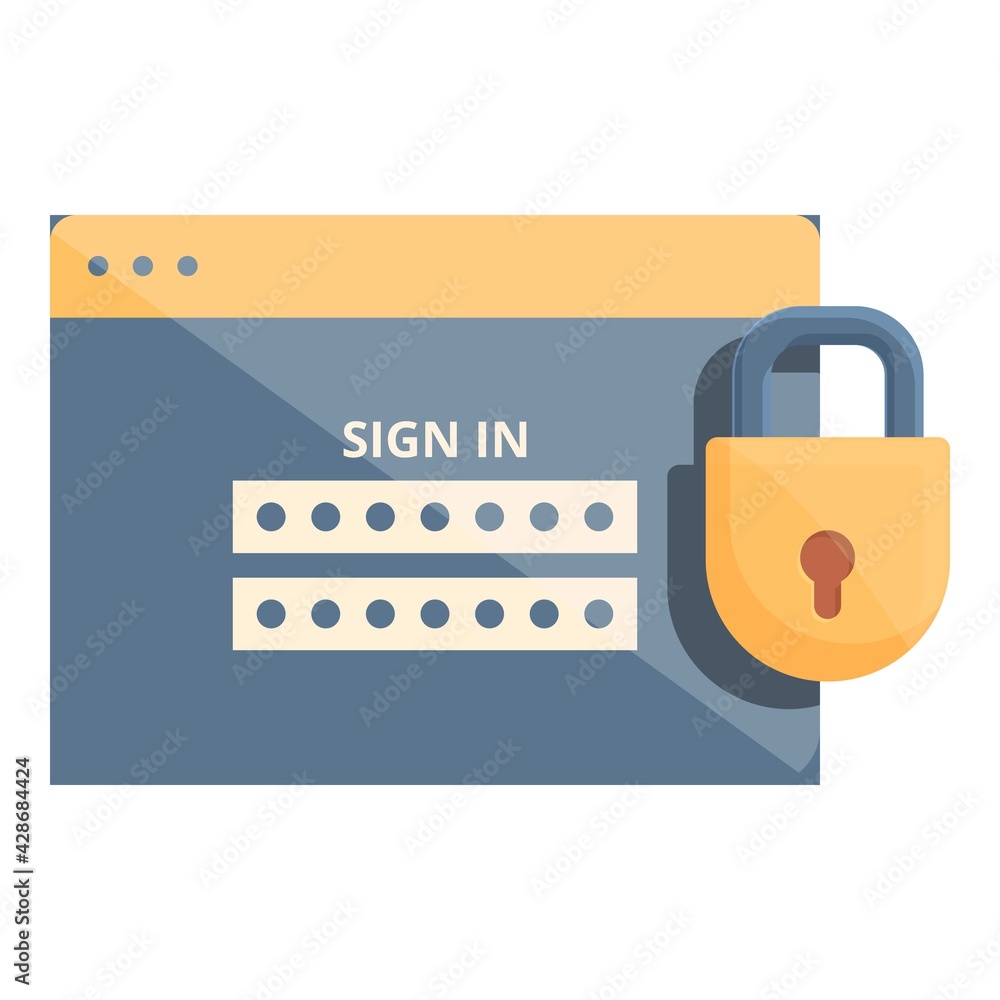 Aufkleber login password protection icon. cartoon of login password protection vector icon for web design isol