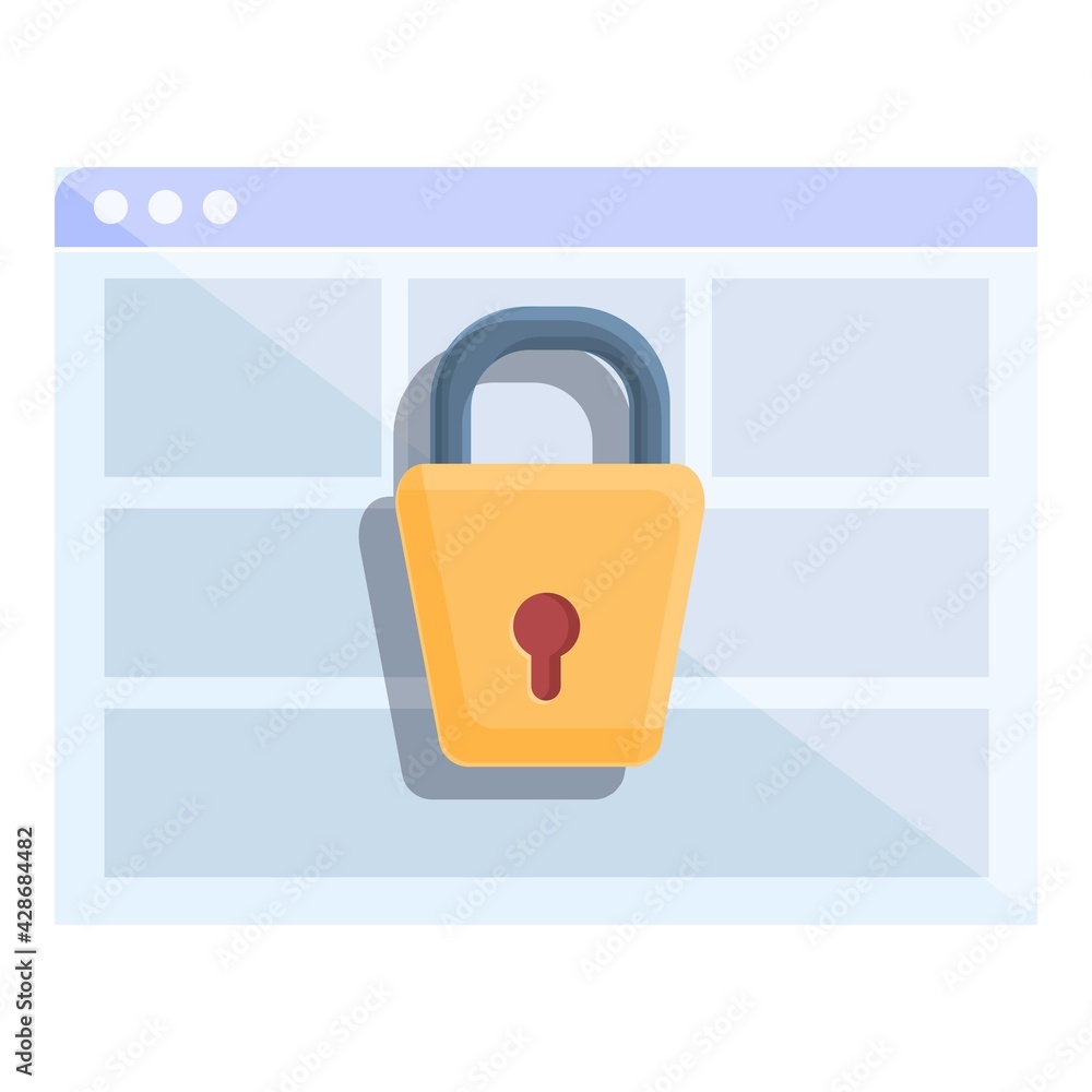Poster web page password protection icon. cartoon of web page password protection vector icon for web desig