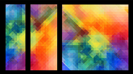 Abstract multicolored background from squares. Rainbow mosaic. Vector illustration