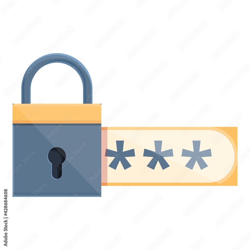 Poster account password protection icon. cartoon of account password protection vector icon for web design 