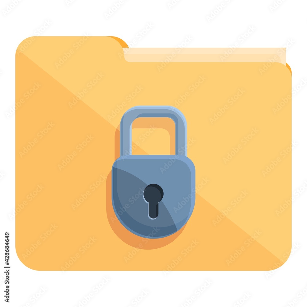 Poster folder password protection icon. cartoon of folder password protection vector icon for web design is