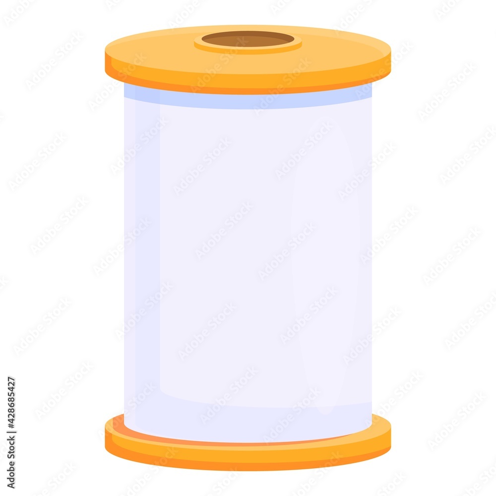 Poster white thread icon. cartoon of white thread vector icon for web design isolated on white background