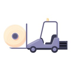 Thread production forklift icon. Cartoon of Thread production forklift vector icon for web design isolated on white background