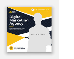WebDigital marketing social media banner 
Digital business marketing banner for social media post template Digital marketing agency, Square Flyer Template, Editable web Banner Post Template, 