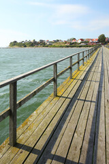 wooden bridge over the sea
