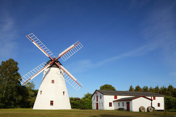 windmill with houses