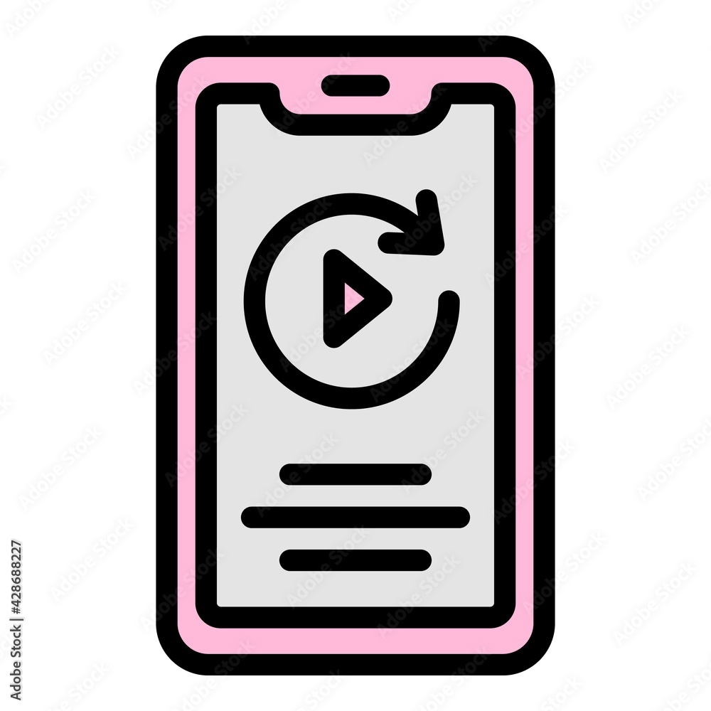 Poster phone music player app icon. outline phone music player app vector icon for web design isolated on w