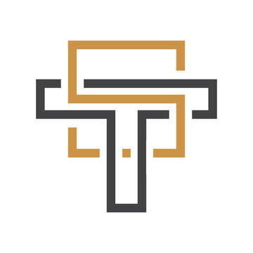 Creative abstract letter st logo design. Linked letter ts logo design.
