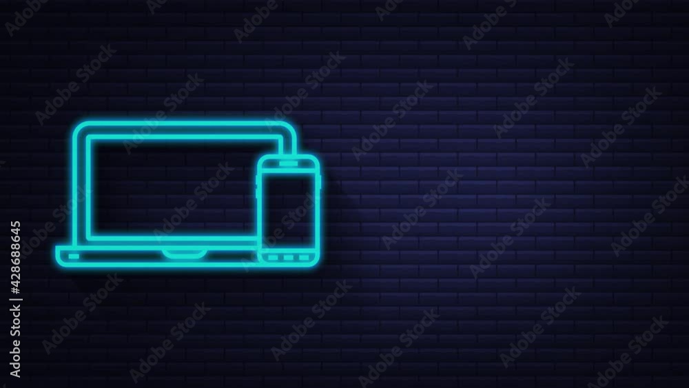 Poster technology icon on white background. information technology. digital communication. device icon. glo